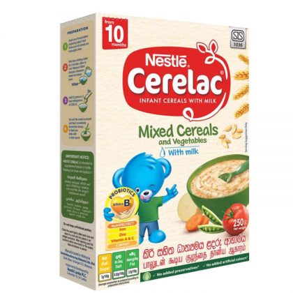 Nestle CERELAC Infant Cereal with Milk Mixed Cereals & vegetables with Milk from 10 months 250g (Formulaa)